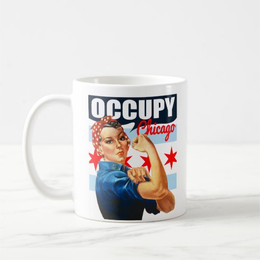 Occupy Chicago Rosie de Riveter Coffee Mok (Links)