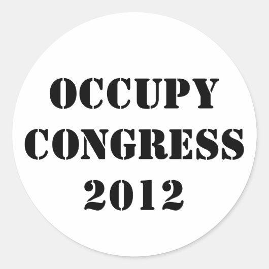 Occupy Congress 2012 Ronde Sticker (Voorkant)
