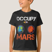 Occupy Mars Austronaut Space Ship Science T-shirt (Voorkant)