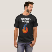 Occupy Mars Planet Space Explorer Astronaut Astron T-shirt (Voorkant volledig)