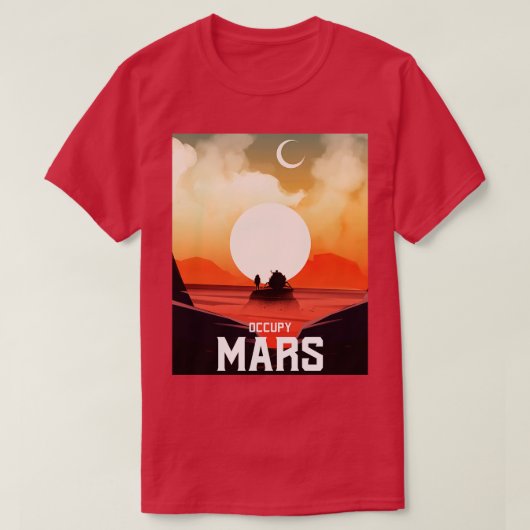 Occupy Mars Retro T-shirt (Design voorkant)