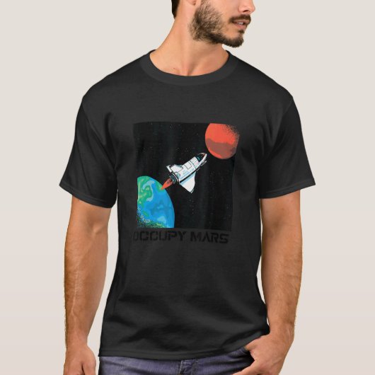 Occupy Mars Retro Vintage 3 T-shirt (Voorkant)