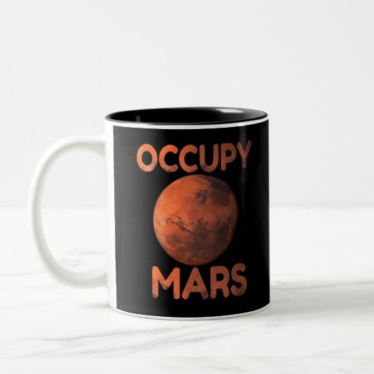 Occupy Mars Space Race Terraform Tweekleurige Koffiemok (Links)