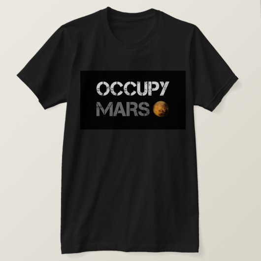 Occupy Mars zwart T-shirt (Design voorkant)