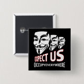 Occupy Pin Vierkante Button 5,1 Cm (Voorkant /achterkant)