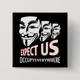 Occupy Pin Vierkante Button 5,1 Cm