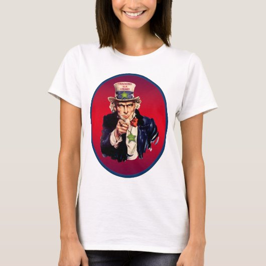 Occupy Planet Earth: "Fracking is een misdaad" T-S T-shirt (Voorkant)