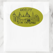 Occupy San Antonio Ovale Sticker (Tas)