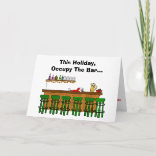 Occupy The Bar Funny Christmas Kaart - Versie 2