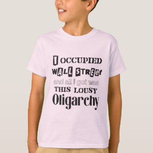 Occupy Wall Street Lousy Oligarchy (White Sachsy) T-shirt