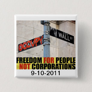 Occupy Wall Street Vierkante Button 5,1 Cm