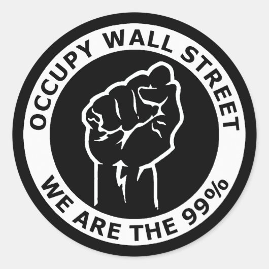 Occupy Wall Street, we zijn de 99% Ronde Sticker (Voorkant)
