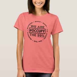 Occupy Wallstreet/Worldwide Dames Ringer T-shirt
