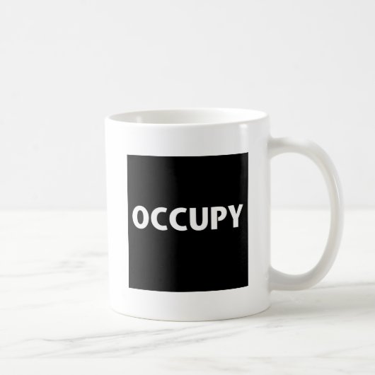 Occupy (wit op zwart) koffiemok (Rechts)