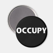 Occupy (wit op zwart) magneet (Voorkant / Achterkant)