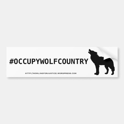 #OCCUPYWOLFCOUNTRY BUMPERSTICKER (Voorkant)