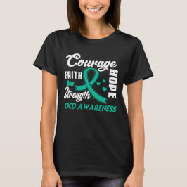 OCD Awareness Fight Draag Blauwgroen Ribbon Hope G T-shirt