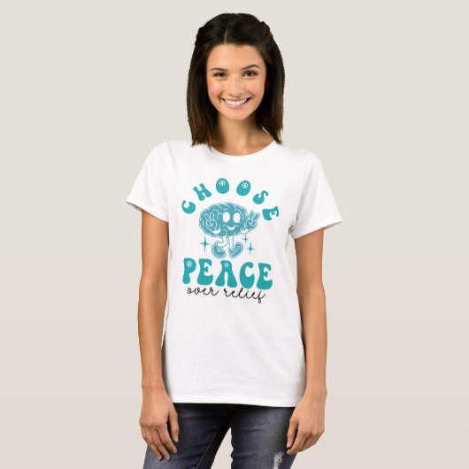 OCD Awareness & Recovery choose Peace T-shirt (Voorkant volledig)