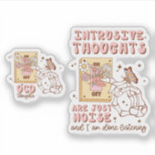 OCD Awareness Whimsical & Colorful Retro  Sticker (Voorkant)