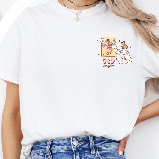 OCD Awareness Whimsical “Switching Off OCD” Retro  T-shirt