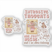 OCD-bewustzijn Whimsical & Kleurrijk Retro Sticker (Voorkant)
