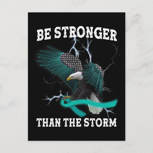 OCD en PTSD Eagle Blauwgroen lint Bewustheid die T Briefkaart (Voorkant)