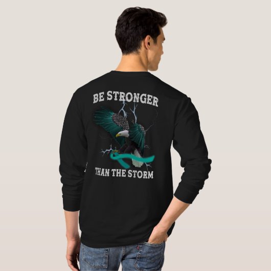 OCD en PTSD Eagle Blauwgroen lint Bewustheid die T T-shirt (Achterkant volledig)