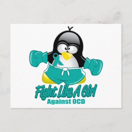 OCD Fighting Penguin Briefkaart (Voorkant)