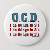 OCD I Doe dingen in 3's Ronde Button 4,0 Cm (Voorkant)