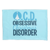 OCD Kerstmis (blauw) Kussensloop (Voorkant)