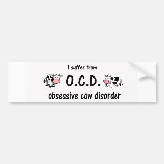 OCD-Koe Bumpersticker (Voorkant)