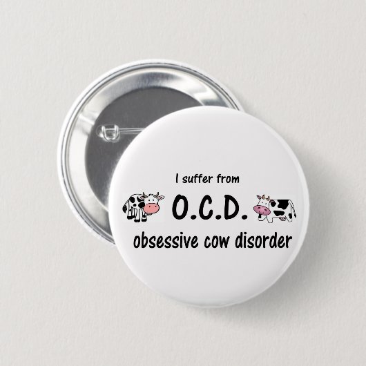 OCD-Koe Ronde Button 5,7 Cm (Voorkant /achterkant)