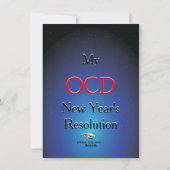 OCD New Years resolutie grap Feestdagenkaart (Achterkant)