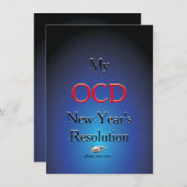 OCD New Years resolutie grap Feestdagenkaart (Voorkant / Achterkant)