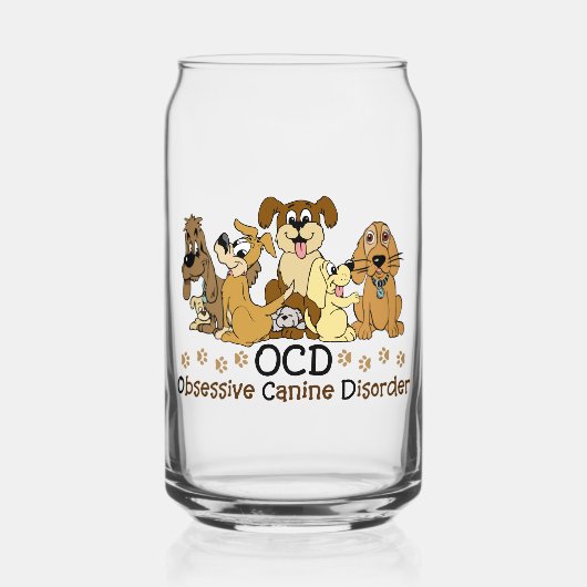 OCD Obsessief Canine Disorder Blikvorm Glas (Voorkant)