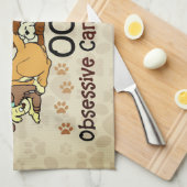 OCD Obsessief Canine Disorder Bruin Theedoek (Quarter Fold)