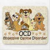 OCD Obsessief Canine Disorder Funny Dog Muismat (Voorkant)