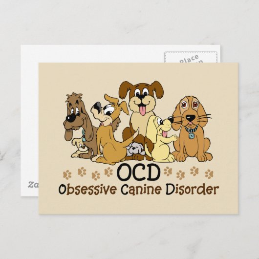 OCD Obsessief Canine Disorder Hondenliefhebber Briefkaart (Voorkant / Achterkant)