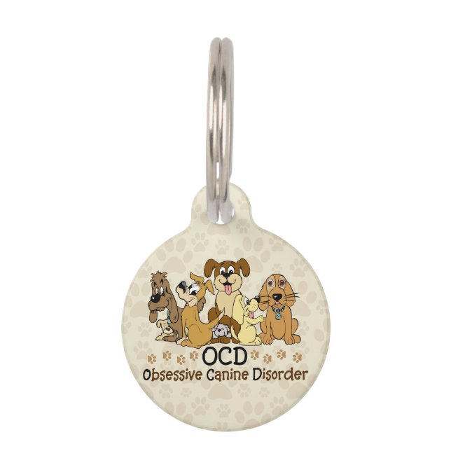 OCD Obsessief Canine Disorder Huisdierpenning (Voorkant)
