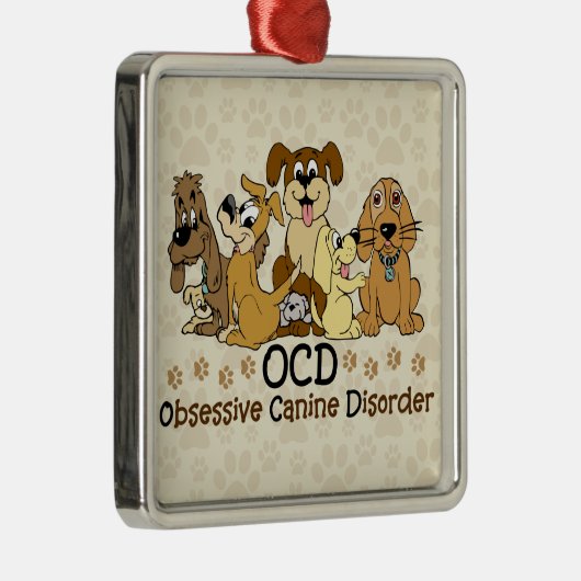 OCD Obsessief Canine Disorder Metalen Ornament (Rechts)