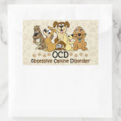 OCD Obsessief Canine Disorder Rechthoekige Sticker (Tas)
