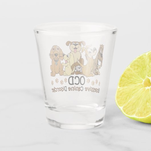 OCD Obsessief Canine Disorder Shot Glas (Achterkant)