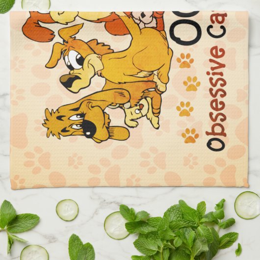 OCD Obsessief-Canine Disorder Sinaasappel Theedoek (Gevouwen)