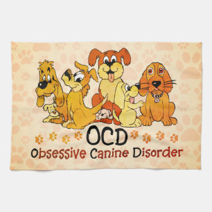 OCD Obsessief-Canine Disorder Sinaasappel Theedoek