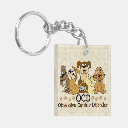 OCD Obsessief Canine Disorder Sleutelhanger (Voorkant Links)