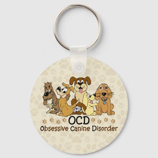 OCD Obsessief Canine Disorder Sleutelhanger (Voorkant)