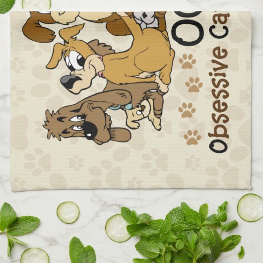 OCD Obsessief Canine Disorder Theedoek (Gevouwen)