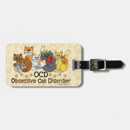 OCD Obsessief-Cat Disorder Aangepast Bagagelabel