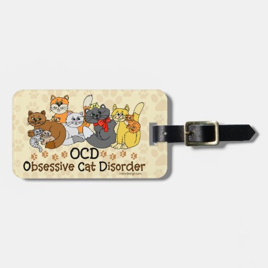 OCD Obsessief-Cat Disorder Aangepast Bagagelabel (Voorkant horizontaal)