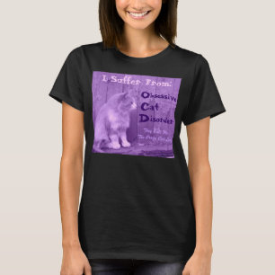 OCD: Obsessief-Cat Disorder Shirt - Paars